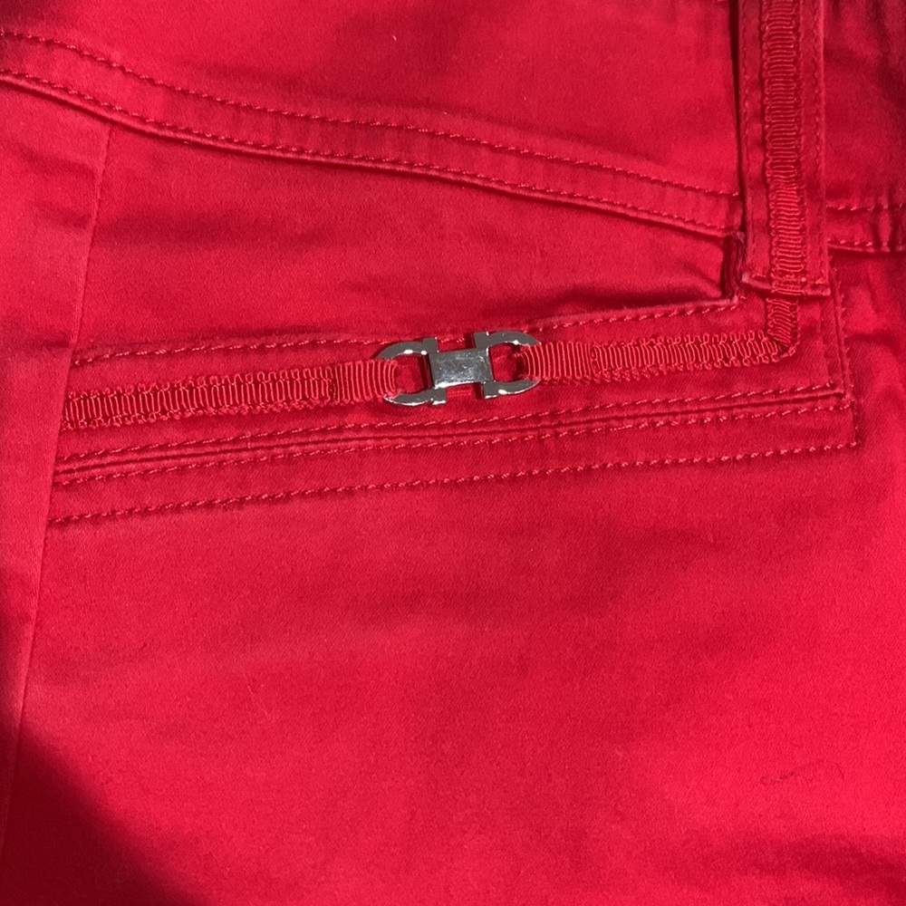 White House Black Market Red High-Rise Cuffed Shorts - Picture 5 of 7